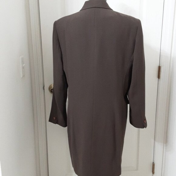 Norton McNaughton Size 14 Vintage Dark Taupe Midi Length Blazer, EUC - Picture 5 of 14
